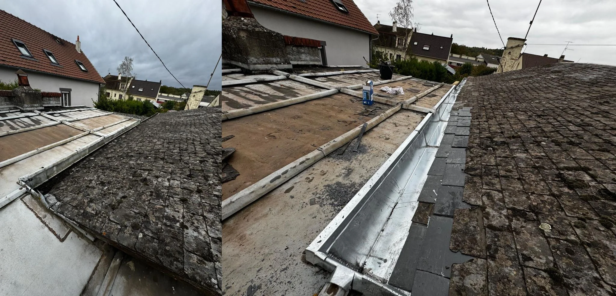 Couvreur Rouen réfection toiture avant après